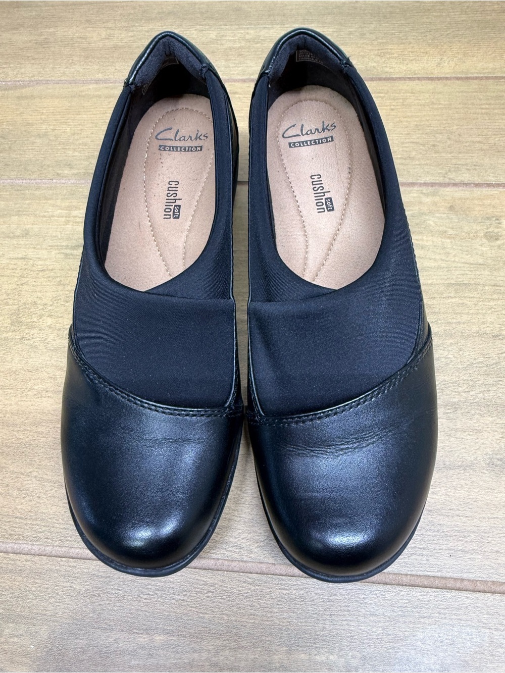 Clarks Channing Enna Black Slip On Loafers Comfort Shoes Women’s Size 8